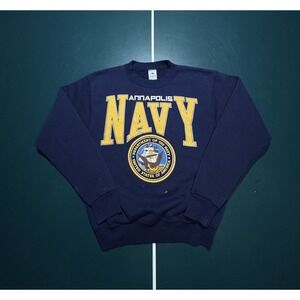 Vintage 90s Galt Sand Annapolis Navy‎ Big Logo Crewneck Sweatshirt Size Medium